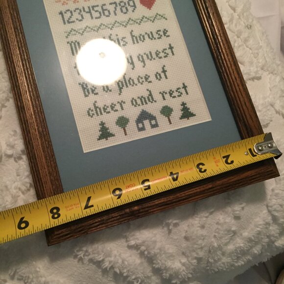 Cute Framed Sampler Picture...May This House...8" x 14" - Picture 3 of 6